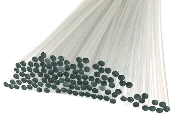 Plastic welding rods PC 3mm round Transparent 1kg rods front | az-reptec